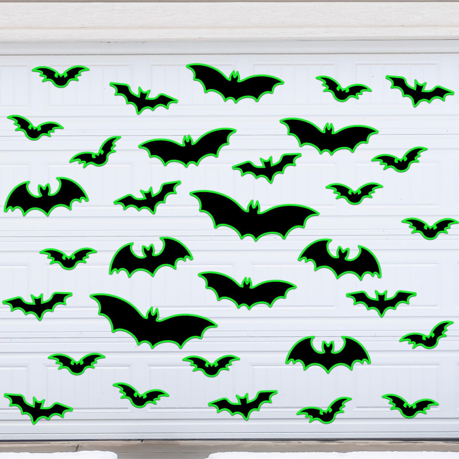💥Early Halloween Sale💥Set of 32 pcs Halloween Garage Door Decorations Magnets Glow Bats