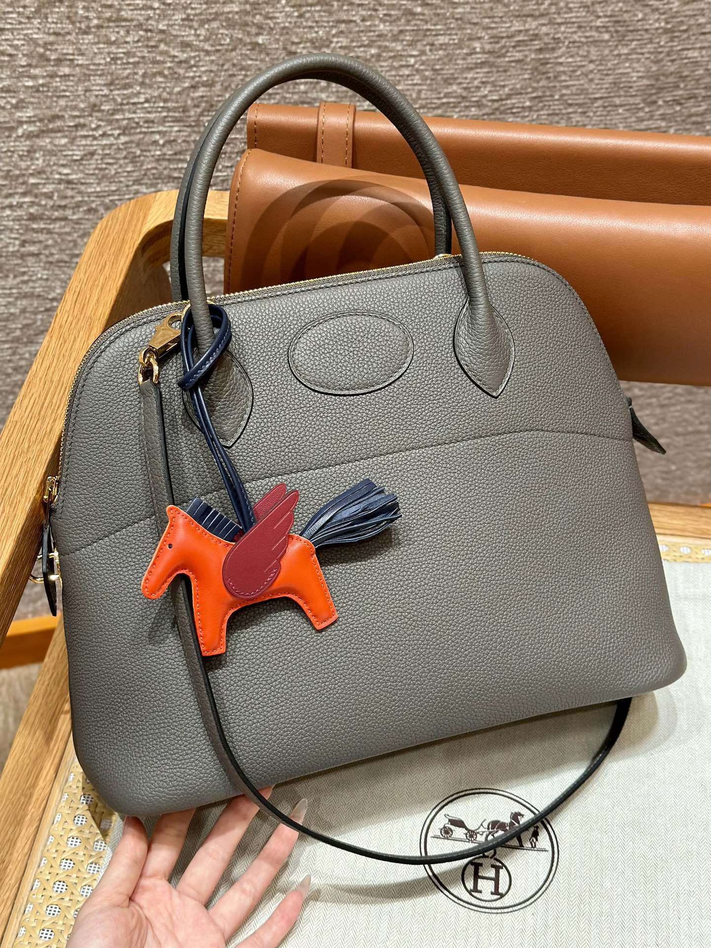 Hermès Bolide 0LGris Meyer Handbag (Handmade to Order)