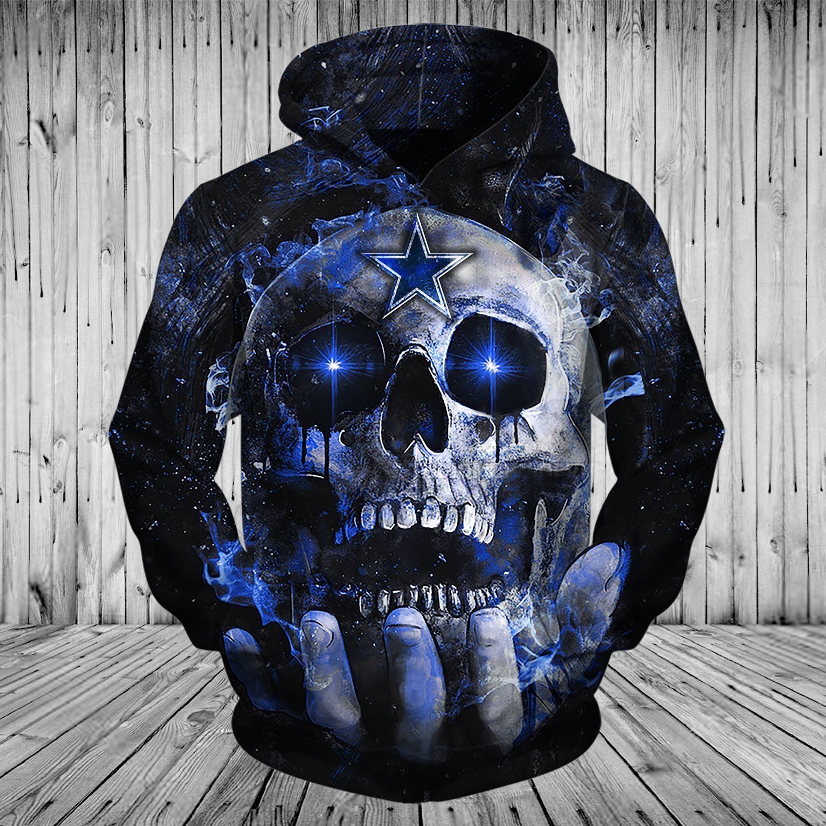 COWBOYS HOODIE 3D SKULL 63