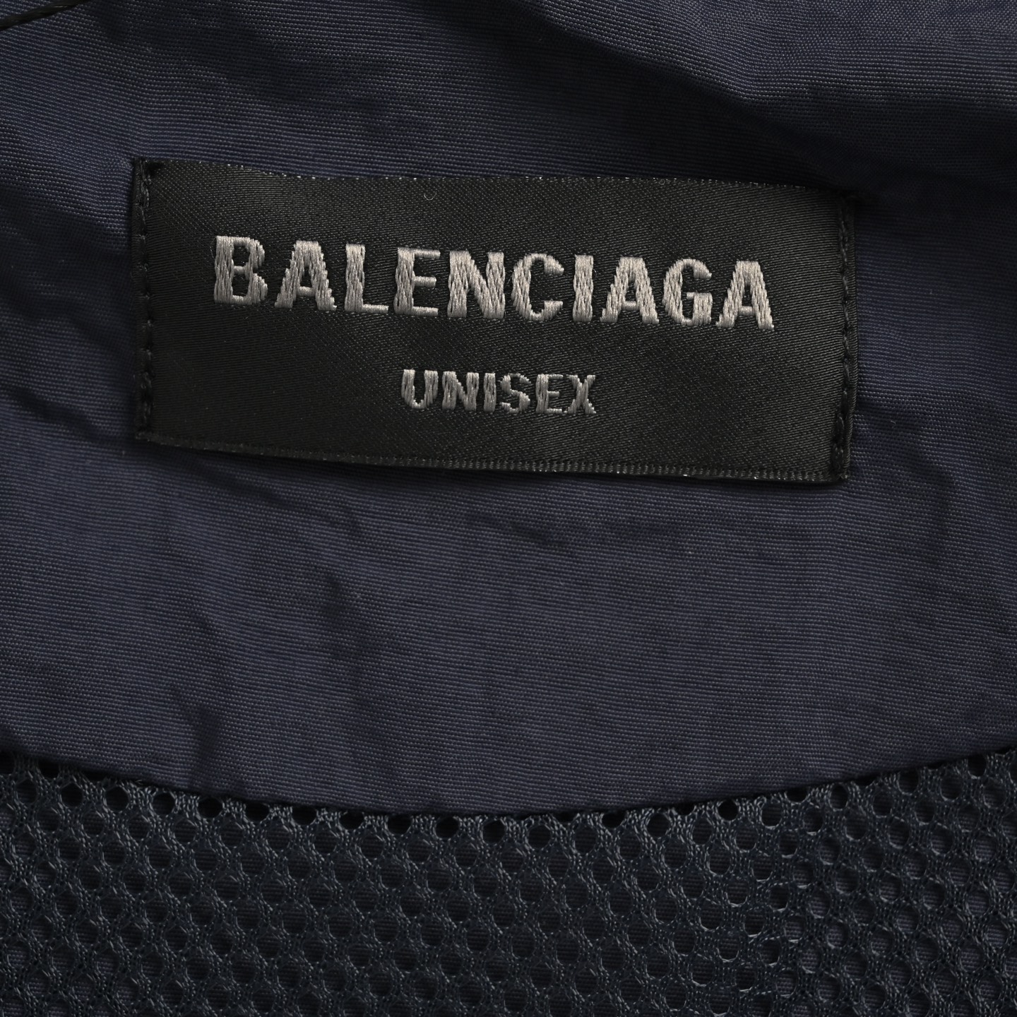 Balenciaga BLCG 25FW 84 graffiti spray paint navy blue half-circle embroidery sports suit jacket