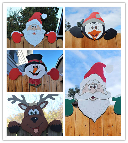 (🔥Early Christmas Sale- SAVE 50% OFF)Christmas Yard Art Fence Peeker-BUY 3 GET 10% OFF & FREE SHIPPING