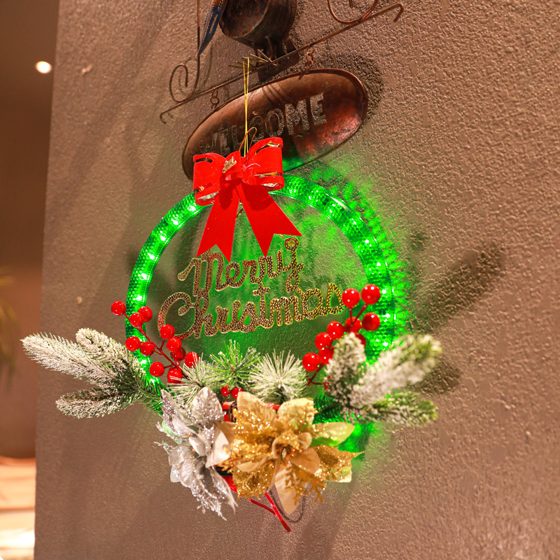 Christmas Wreath Decorations with LED Lights