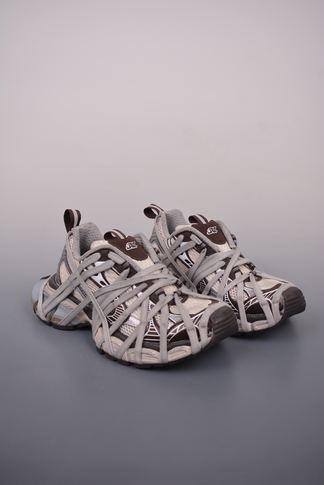 Balenciaga new 3XL lace-up trendy running shoes brown