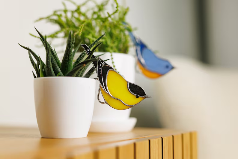 Stained Glass  Planter Decor