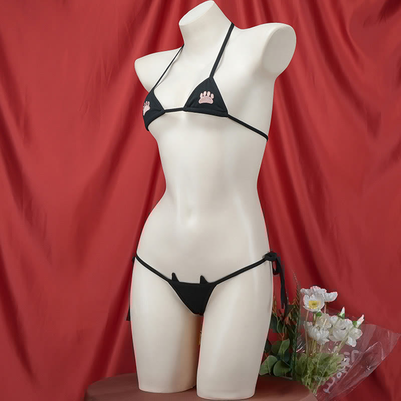 Cat Claw Backless Bikini Lingerie Set