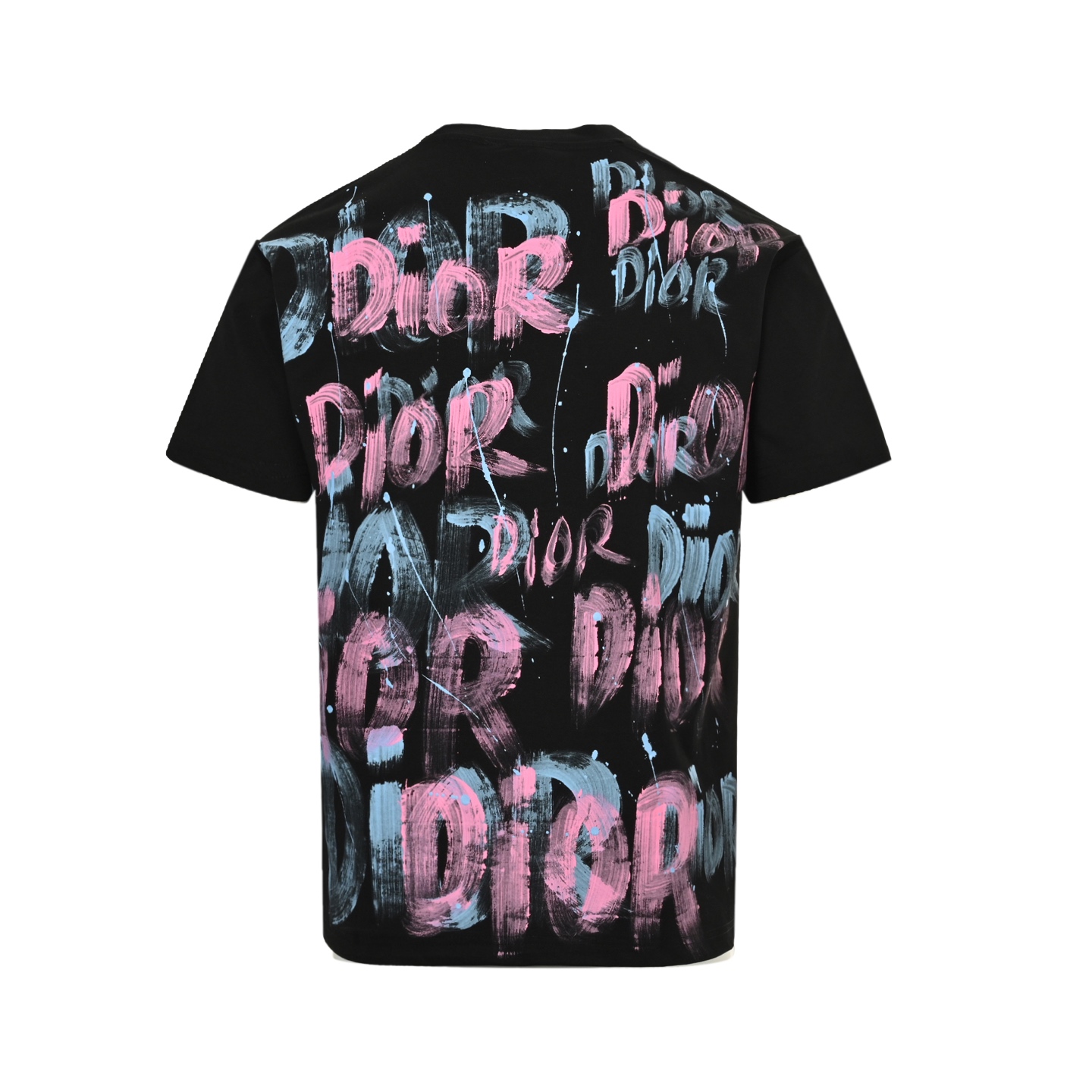 Dior 25ss graffiti hand-painted lettering print short sleeve