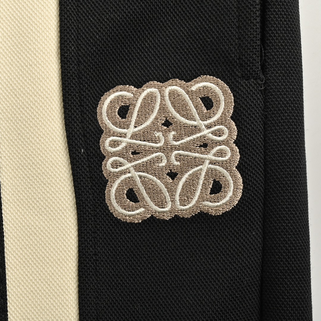 Loewe 24Fw colorblock embroidered logo trousers
