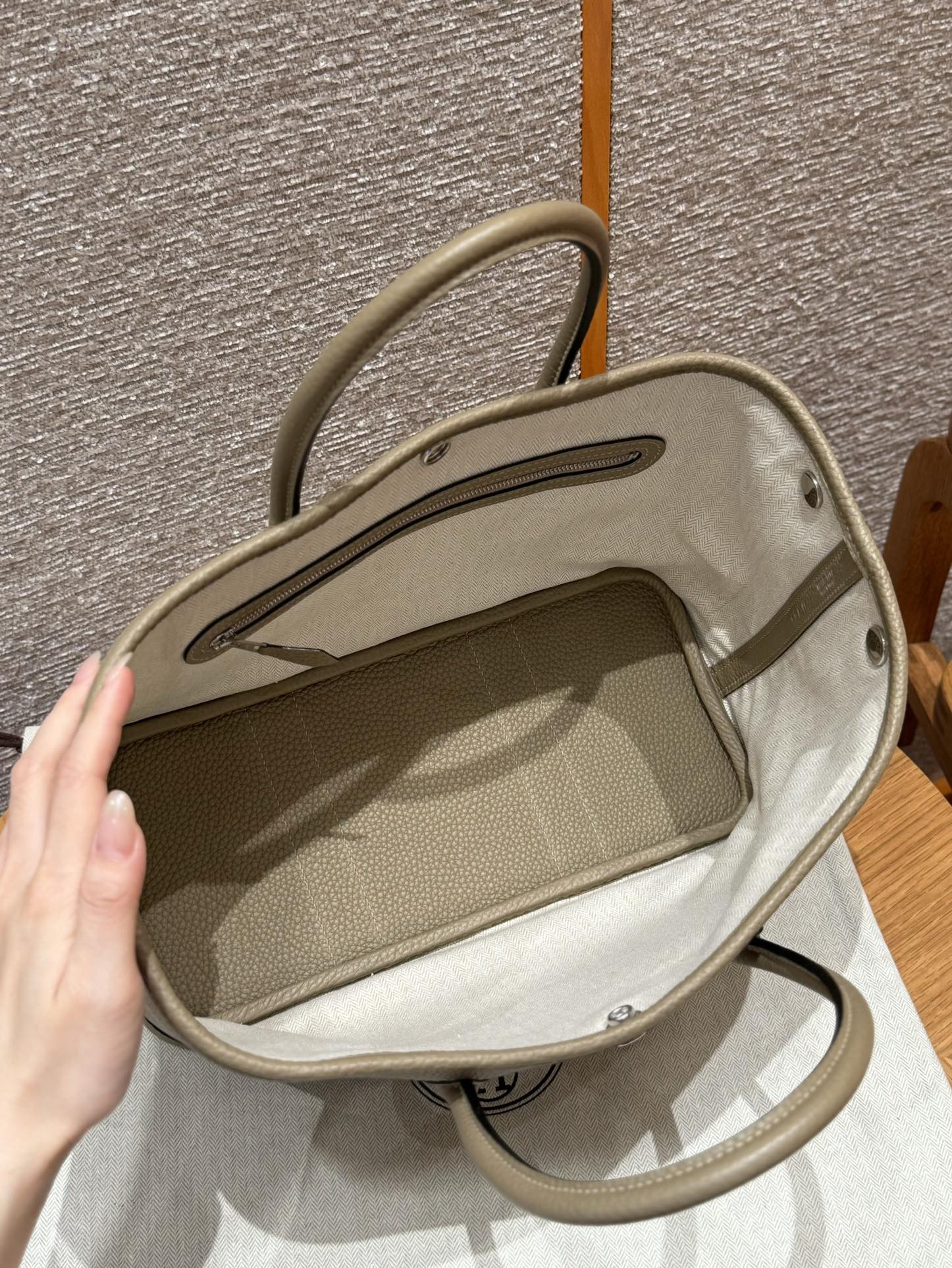 Hermes Garden party 30cm 8QBeige Marfa handbag (handmade to order)