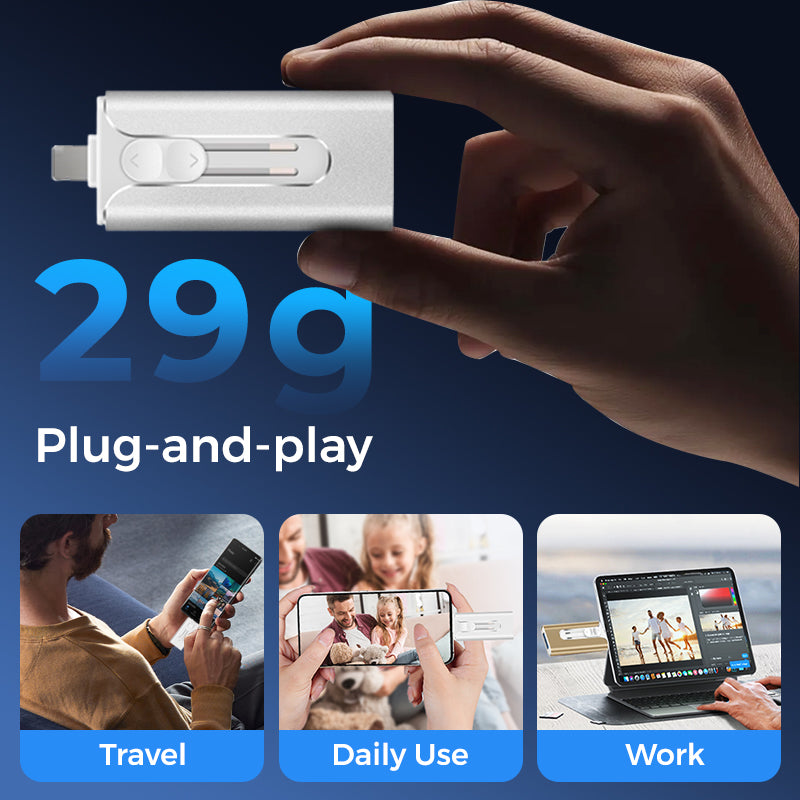 16GB~1TB Micro USB + MFi Certified Lightning + 8 Pin + USB 3.0 ⚡4 in1 Flash Drive for iPhone/iPad/Android/PC⚡