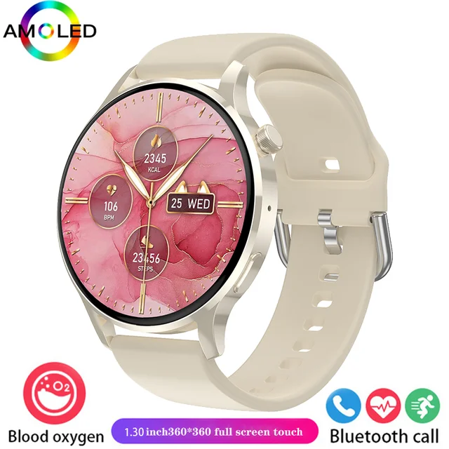 New Women's Smartwatch Watch Heart Rate Blood Pressure Blood Oxygen Monitor HD Bluetooth Call NFC Smartwatch for Android iOS