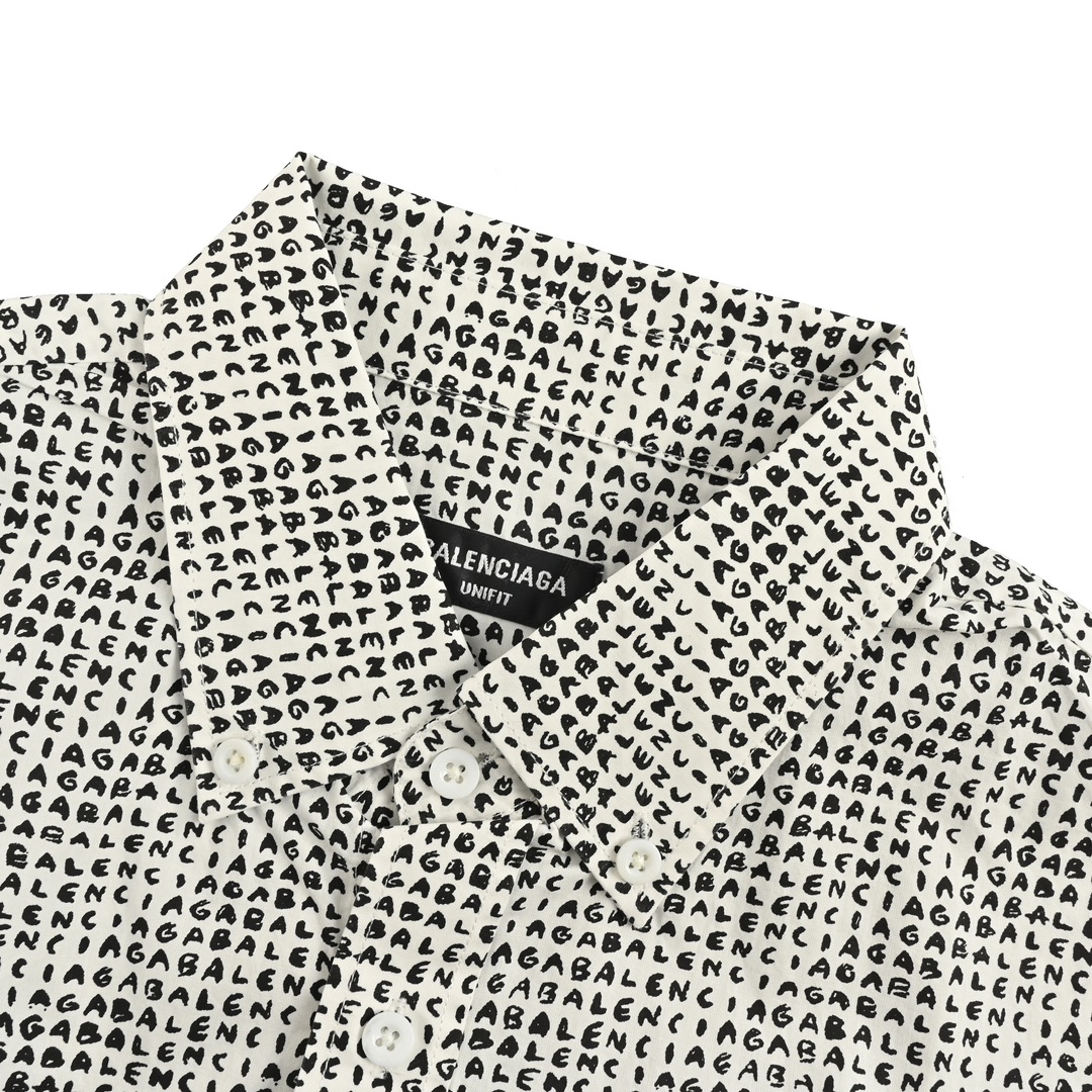 Balenciaga 24Fw Letter Archive Barrage Print Shirt