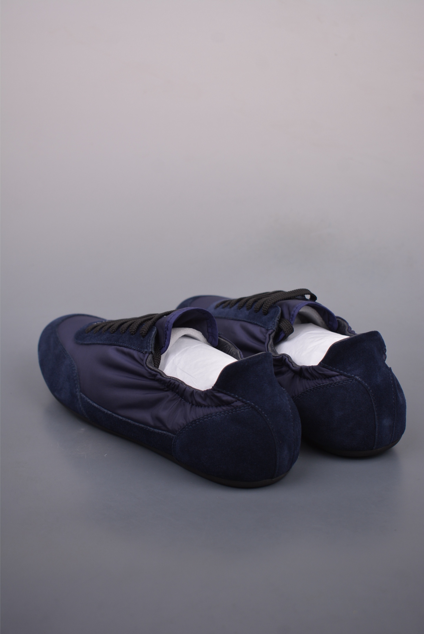 Prada Spring/Summer Show Thin-soled Dexter Shoes Navy Blue