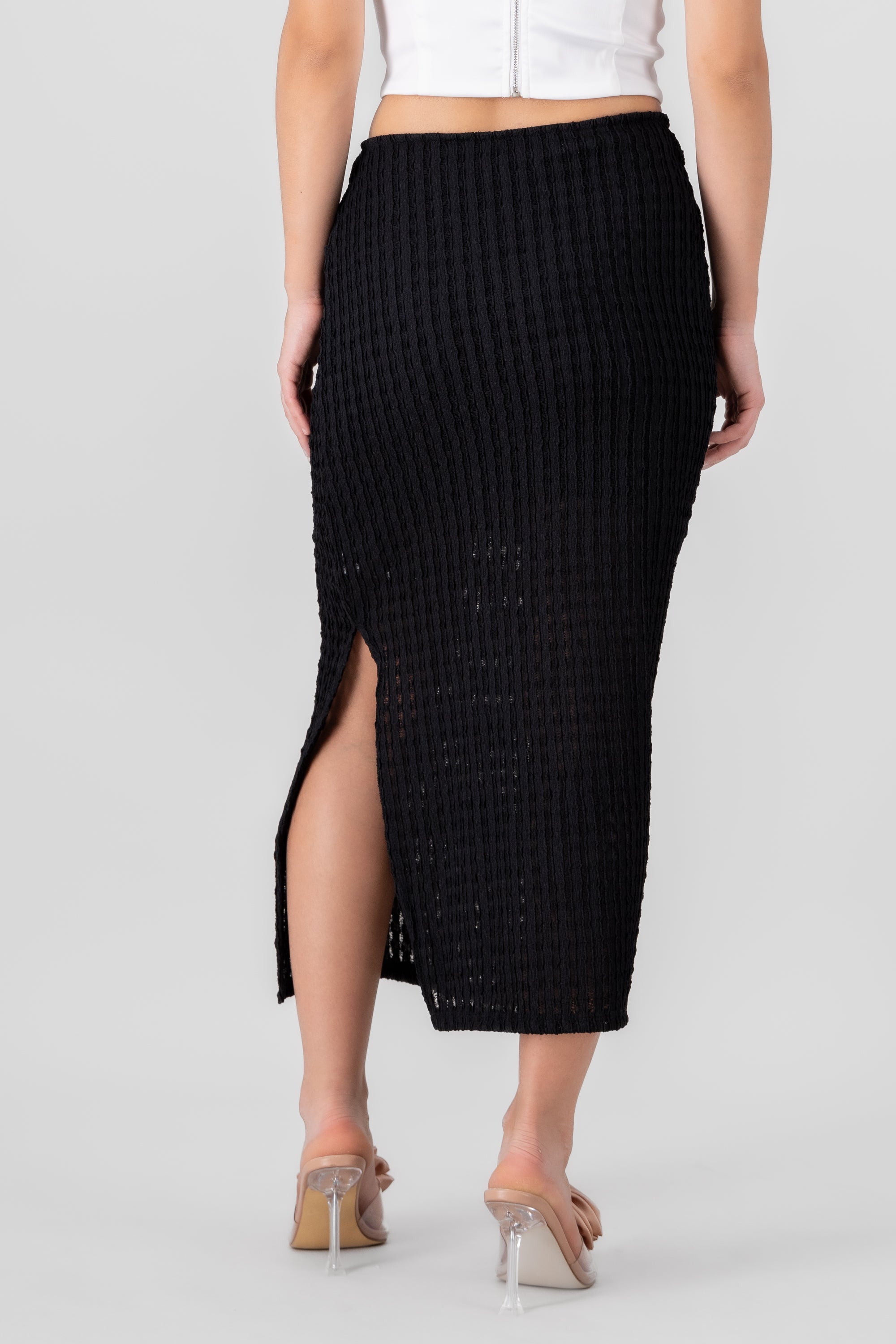 Textured Detail Maxi Skirt