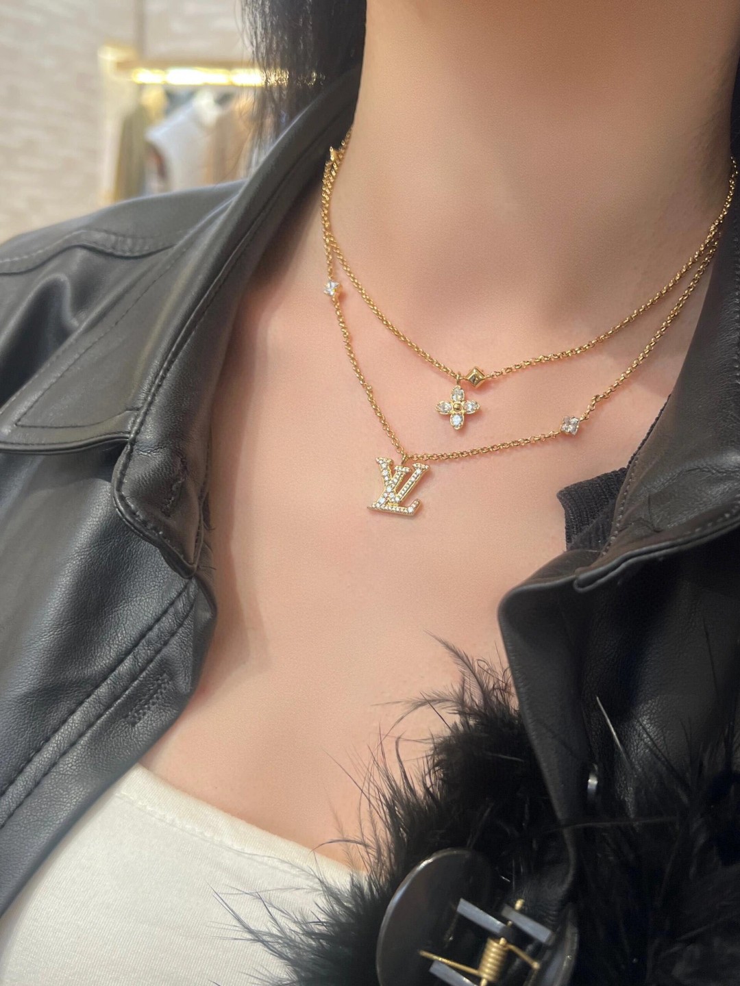 Louis Vuitton Diamond Double Necklace