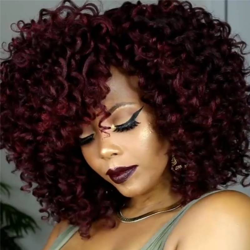 Luna Wigs Purple Afro Wig for African Americans
