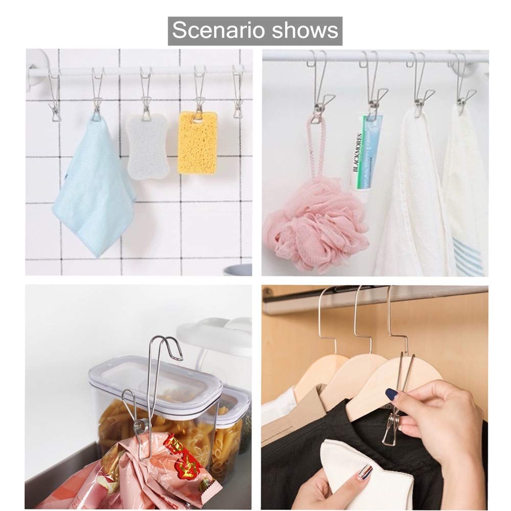 💥50% OFF--Last Day Sale--(SET OF 5PCS)Stainless Steel Metal Long Tail Clip With Hooks