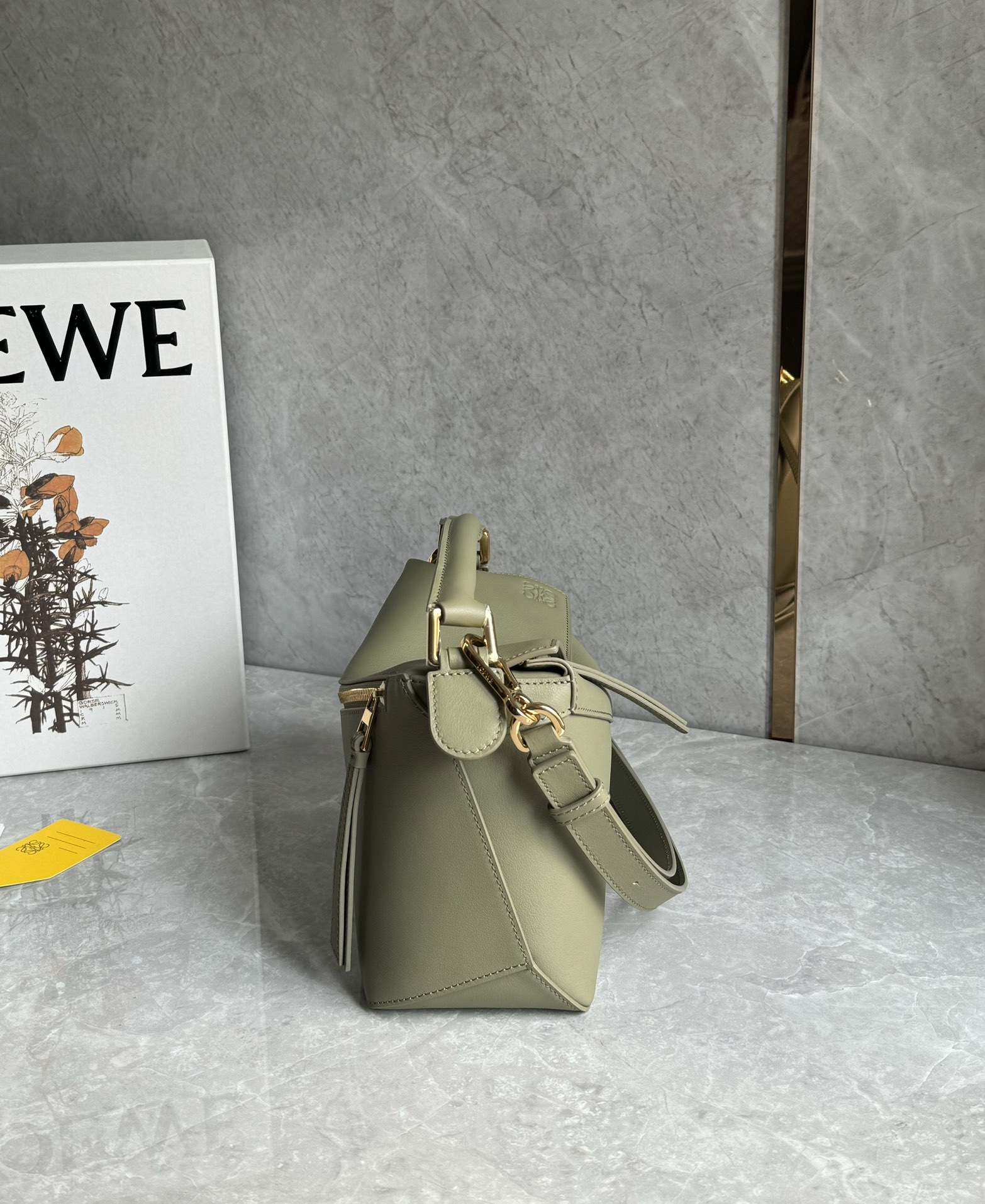 Loewe suede colorblocked zzle bag 0681