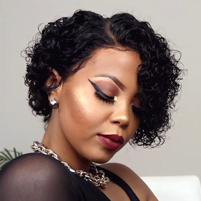 New AFFORDABLE CURLY BOB LACE FRONT BASIC CAP WIG
