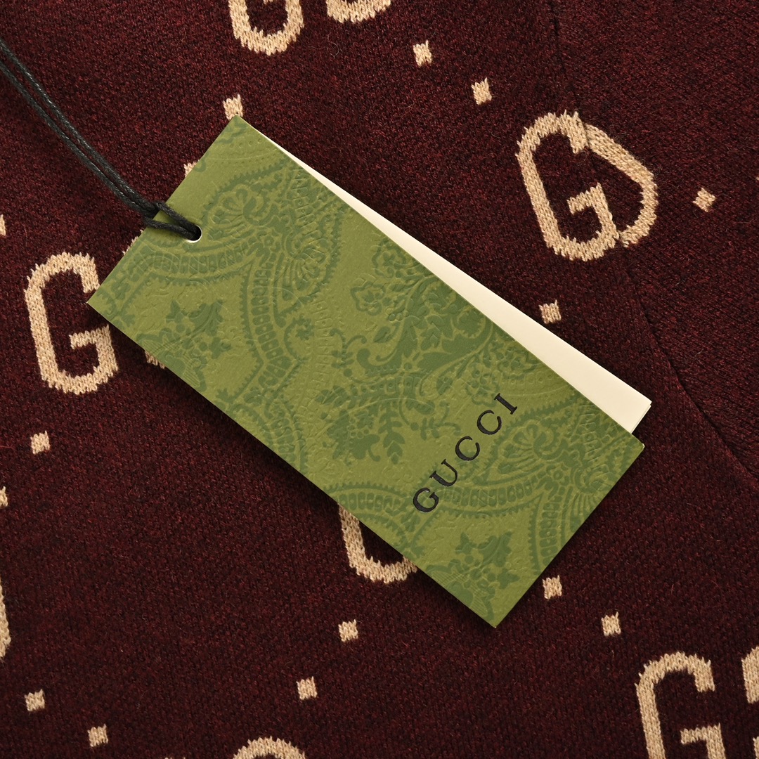 Gucci 24Fw Women's Allover Double G Jacquard Crew Neck Cardigan Sweater
