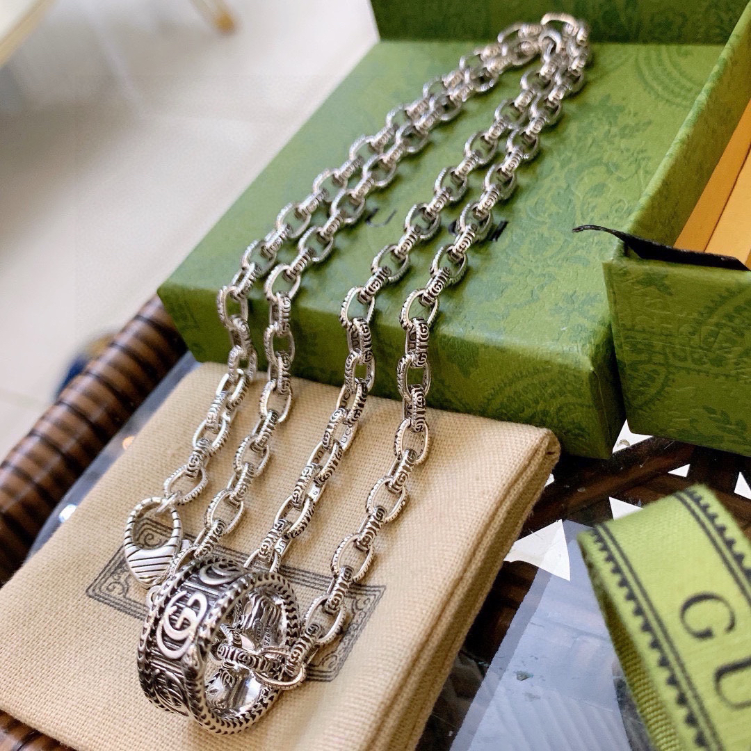 Gucci Anger Forest Series GG Ring Chain Necklace