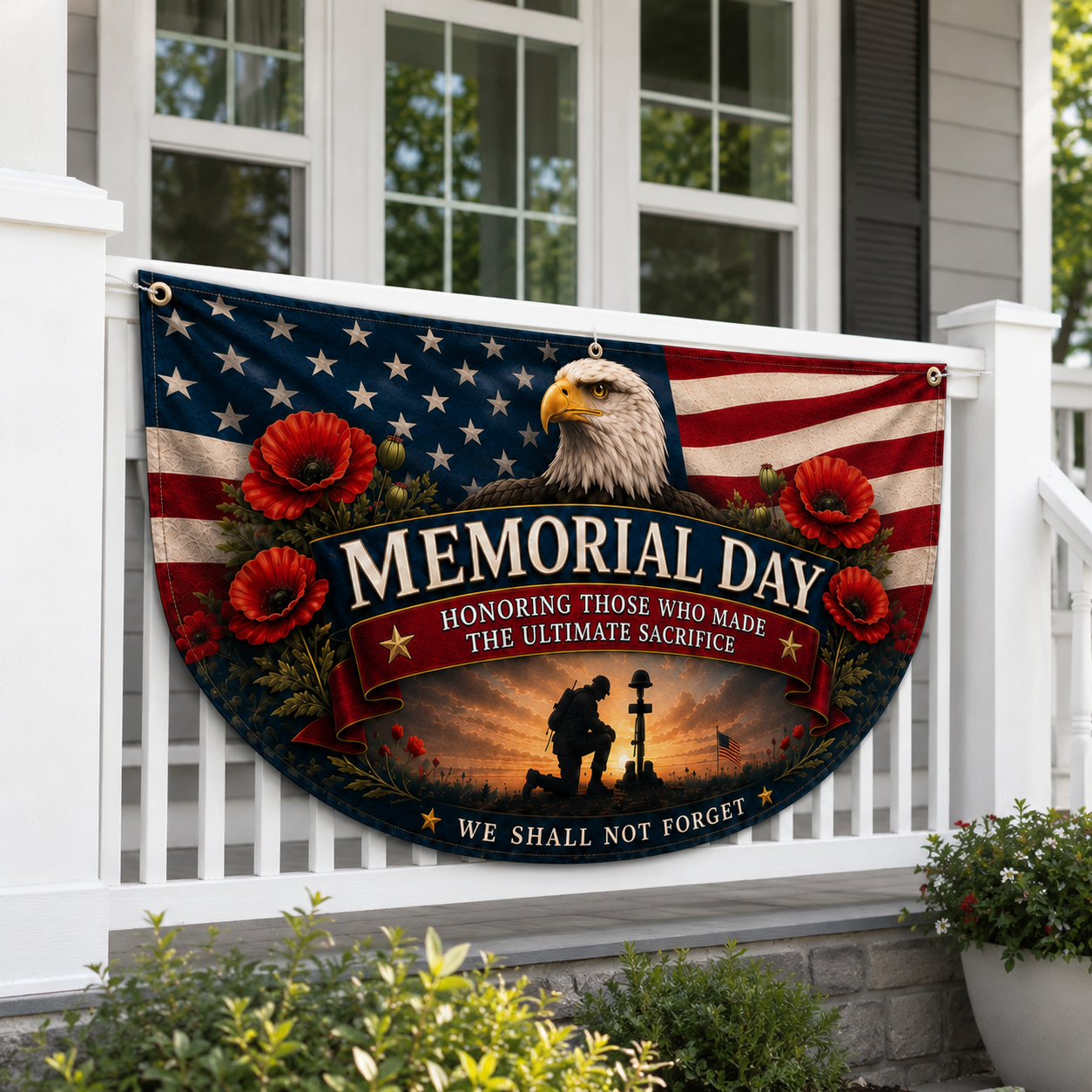 🫡Memorial Day Poppy Tribute Garden Flag