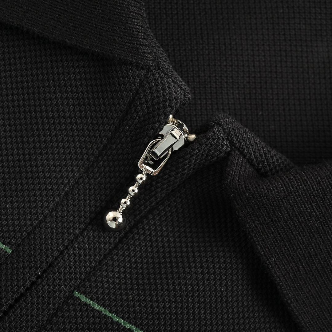 Burberry 24ss Warhorse Embroidery Half Zip Stripe Polo Short Sleeve