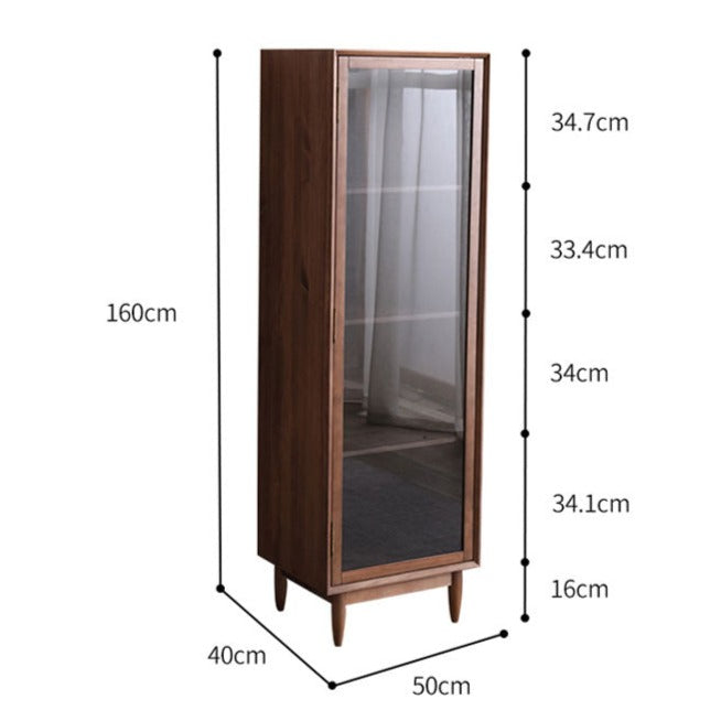 PAIGE SWEDEN Glass Display Solid Wood Living Room Cabinet Modern Minimalist