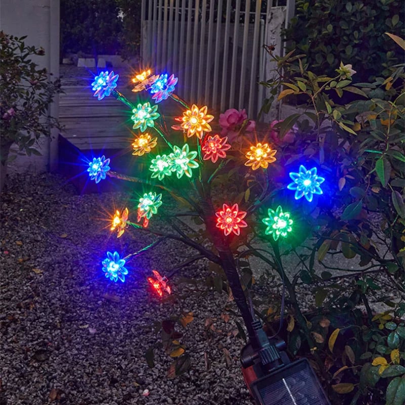 🔥Last day 48% OFF - Outdoor Waterproof Cherry Blossom  Multicolor Solar Garden Lights