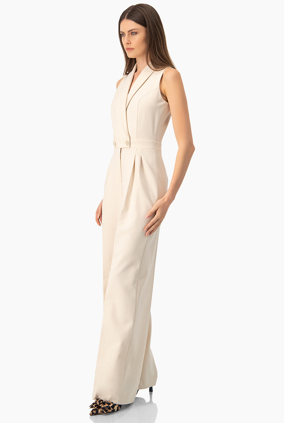 Jumpsuit liso de escote en V