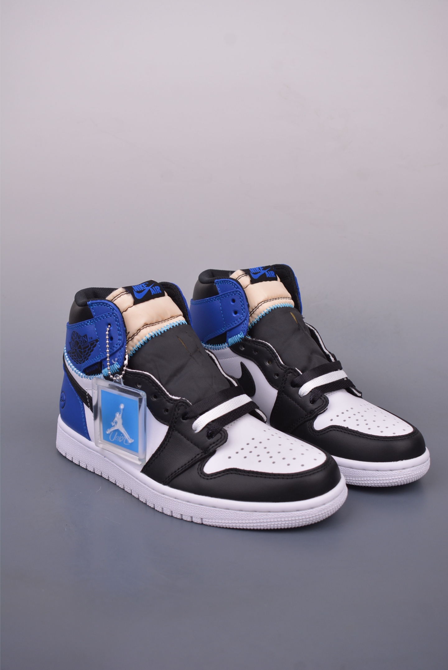 Fragment Design x Union x Air Jordan AJ1 Retro High NRG Fujiwara Hiroshi Lightning Black White Blue DZ5485-041