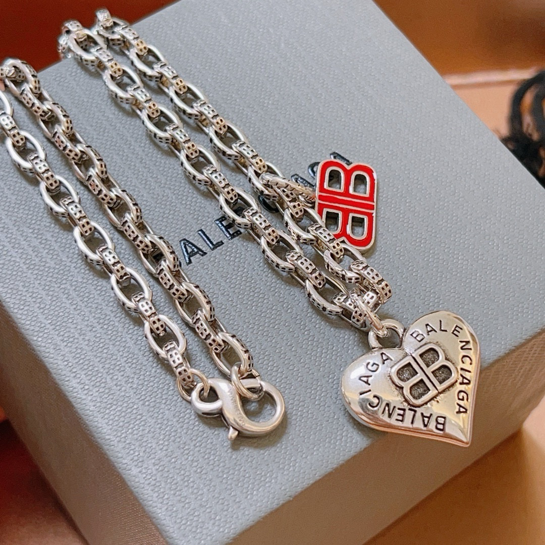 Balenciaga BB Heart Chain Necklace