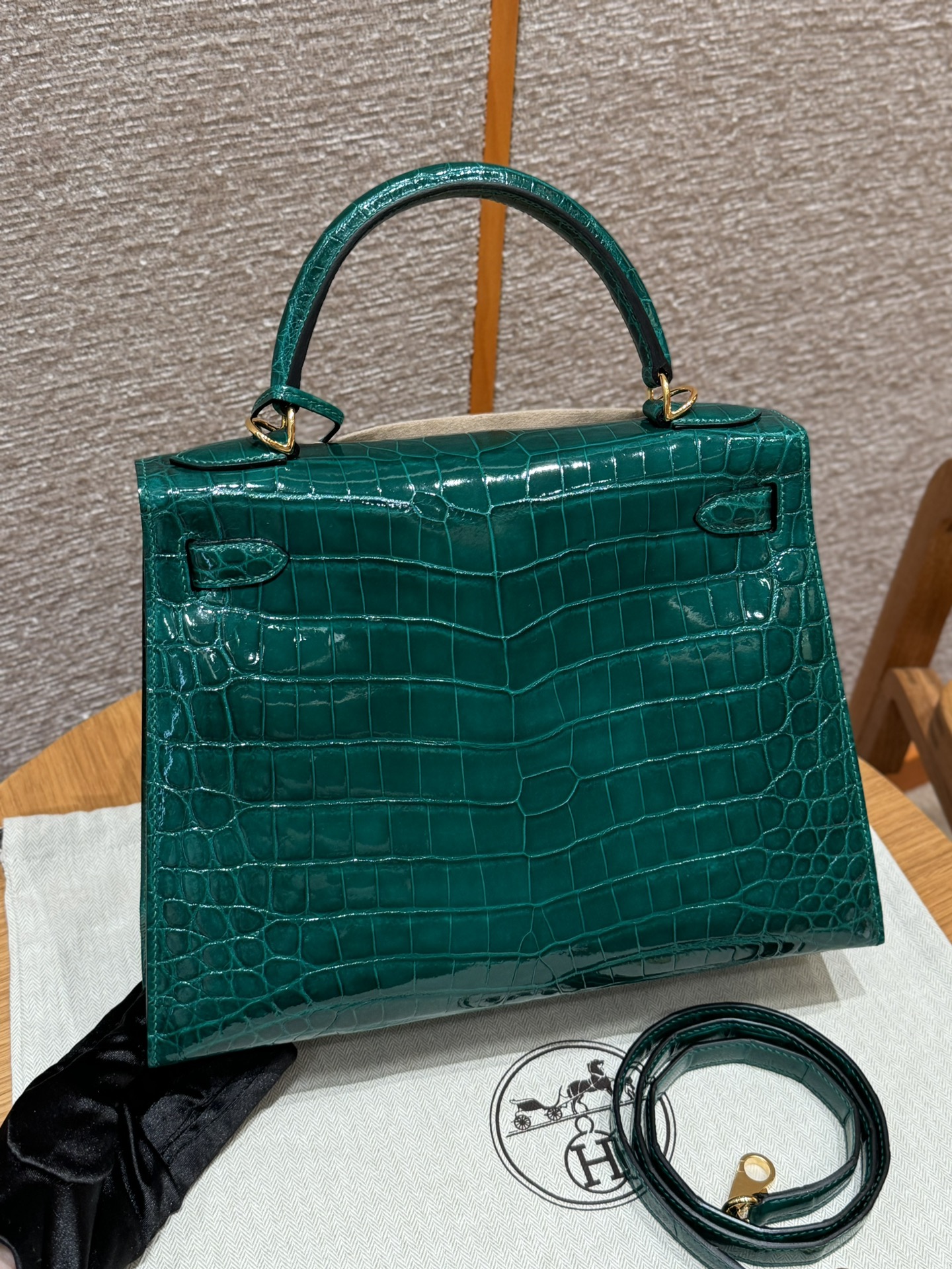 Hermès Kelly 6QVert Emeraude (Handmade to order)