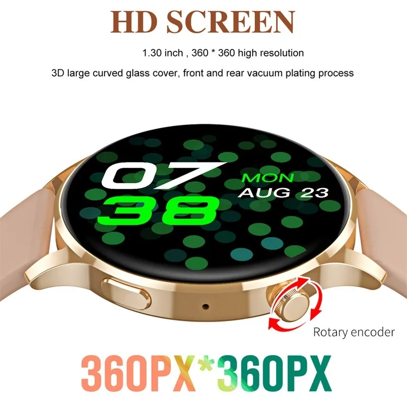New Women's Smartwatch Watch Heart Rate Blood Pressure Blood Oxygen Monitor HD Bluetooth Call NFC Smartwatch for Android iOS
