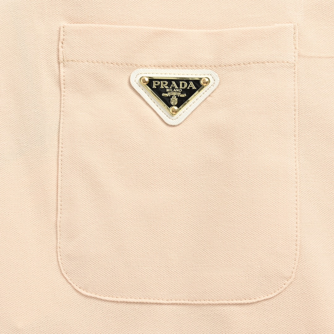 Prada 24ss apricot triangle logo shorts