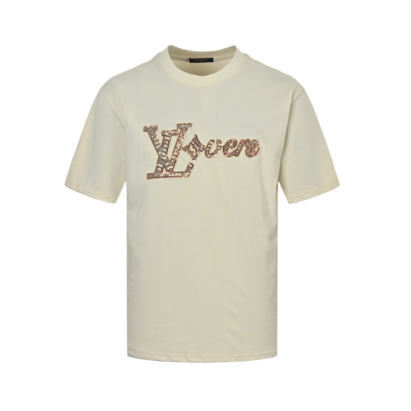 Louis Vuitton 25ss beaded sequined lettering logo short sleeve