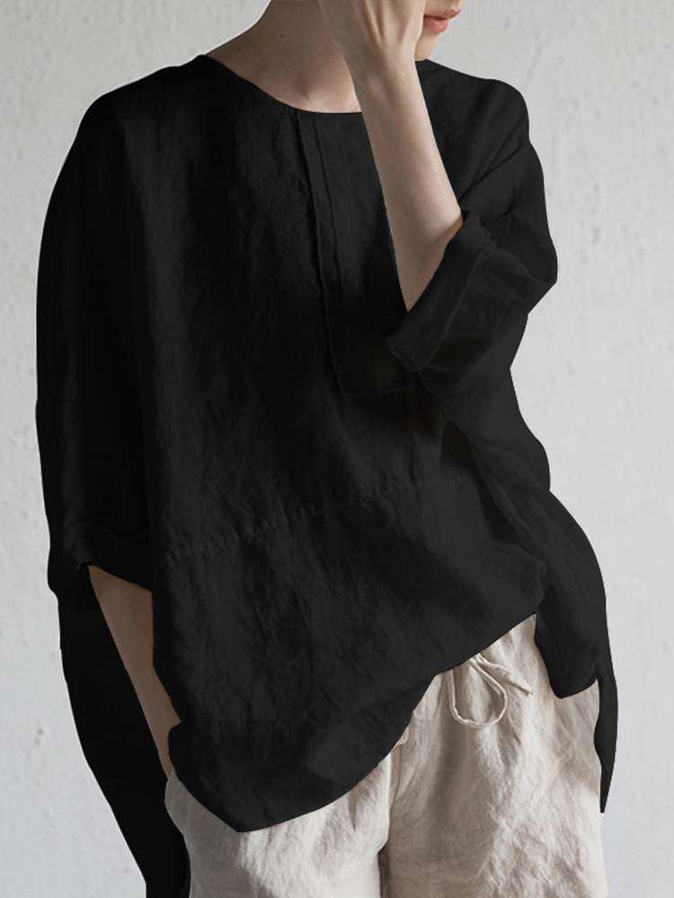 Vintage Loose Fit Bat Sleeve Shirt