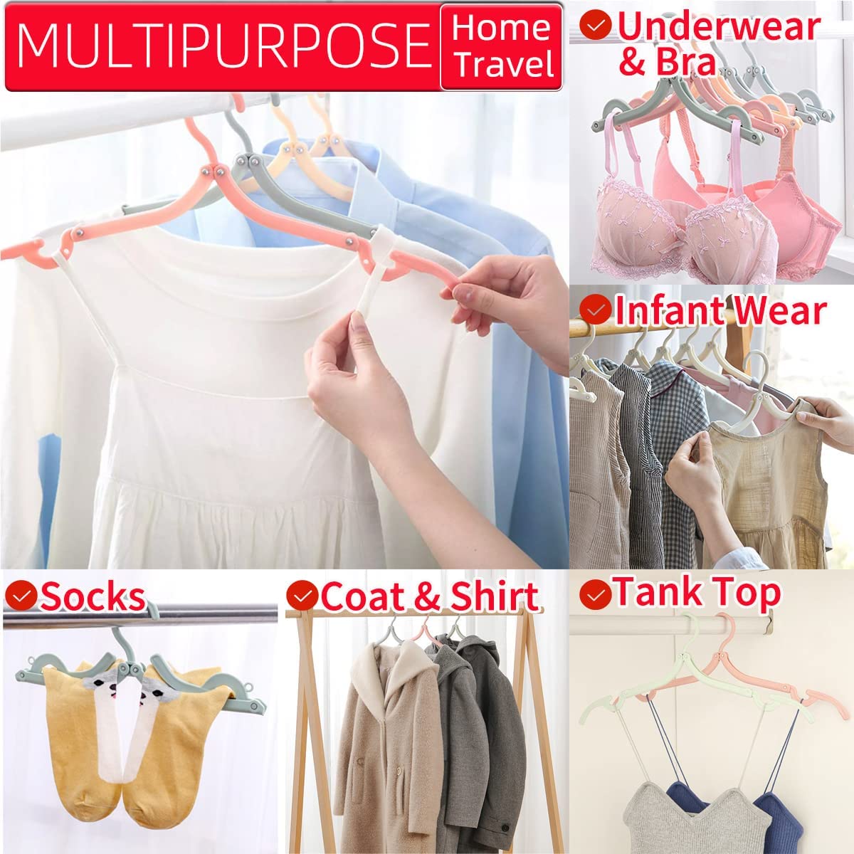 （🔥Today SAVE 50% Off)-Retractable Portable Travel Hanger-5 Sets Get 3 FREE & FREE SHIPPING