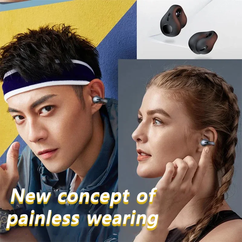 (🔥Last Day Promotion-SAVE 50% OFF)2023 New Upgrated Wireless Ear Clip Bone Conduction Headphones-BUY 2 SETS GET 10% OFF & FREE SHIPPING