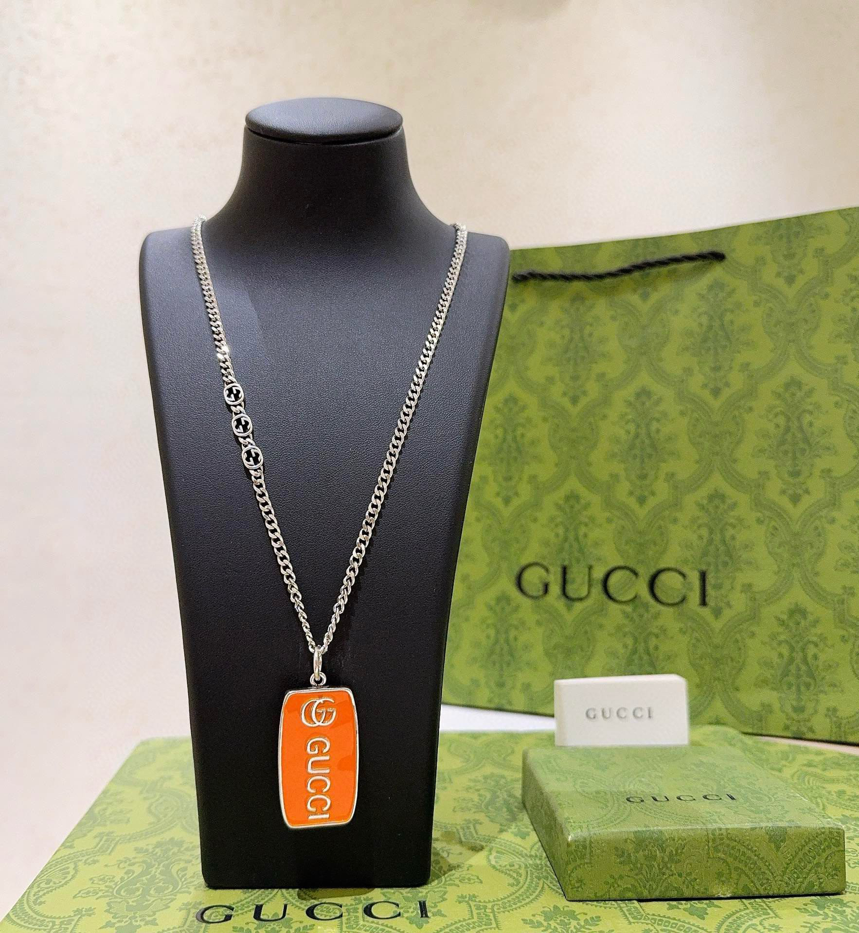 Gucci Anger Forest series new double G orange square brand