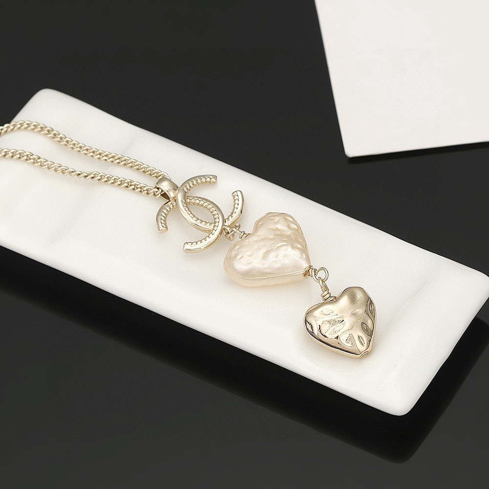 Chanel Pearl Heart Necklace
