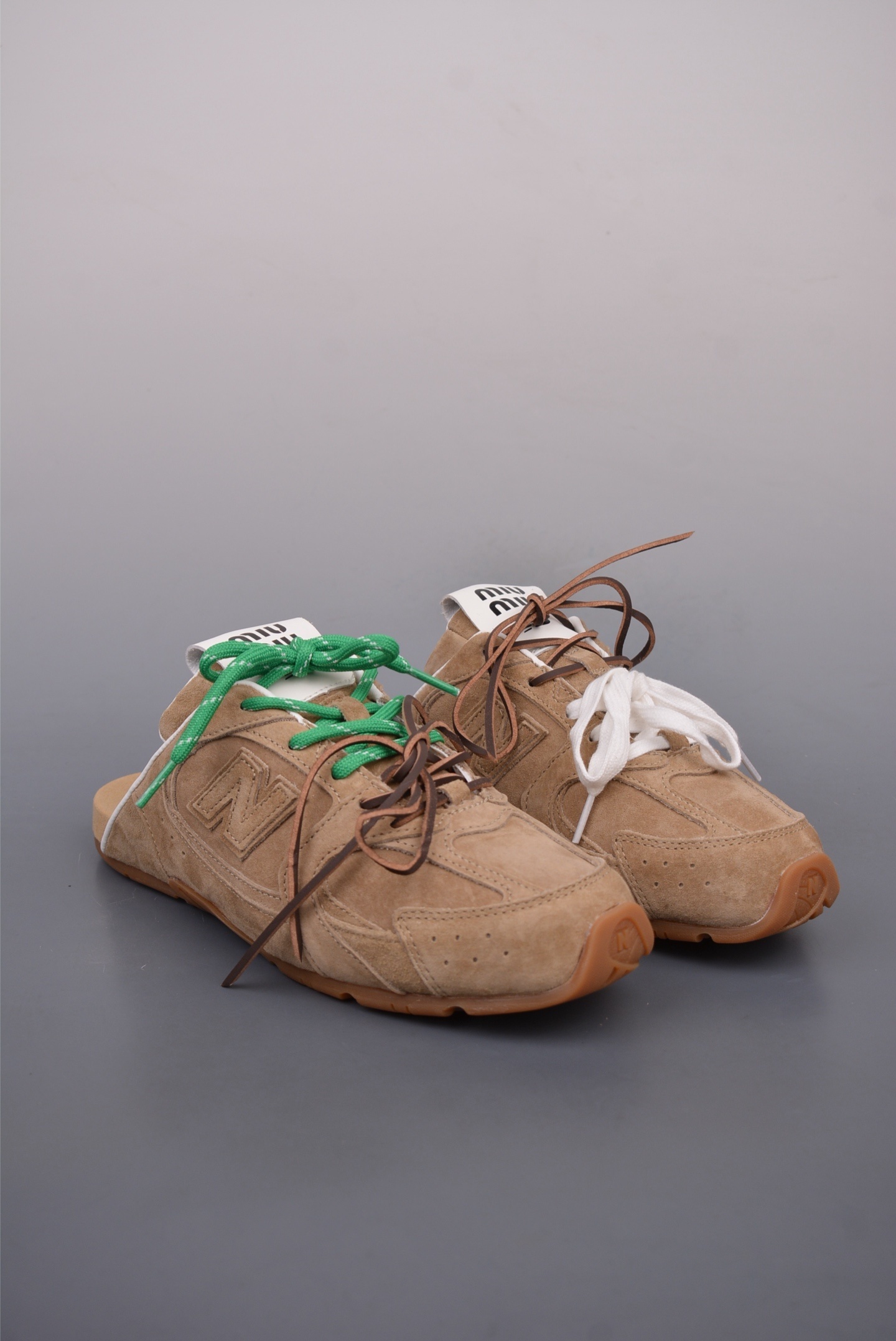 Miu Miu x New Balance 530 SL Faded Suede Mules 