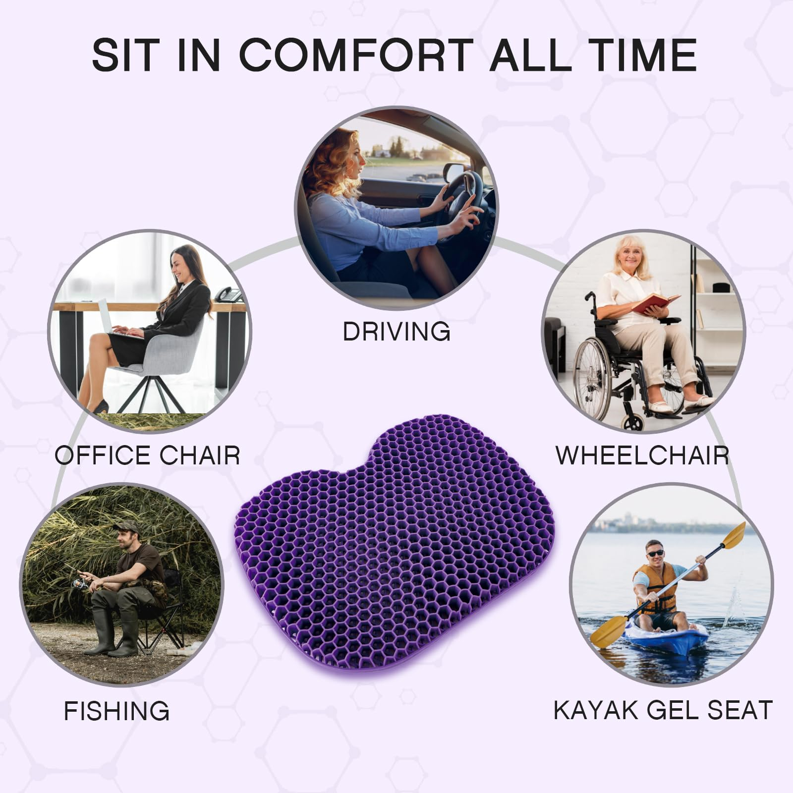 Purple Anti Slip Kayak Seat Cushion