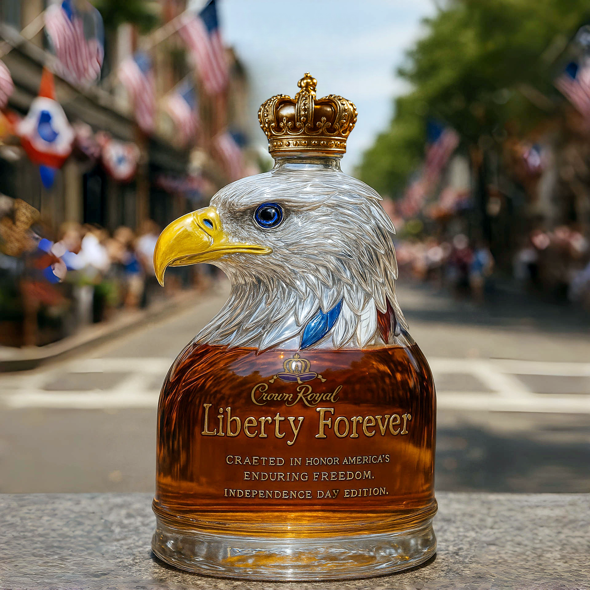 Independence Day Limited Edition Eagle Whiskey Bottle