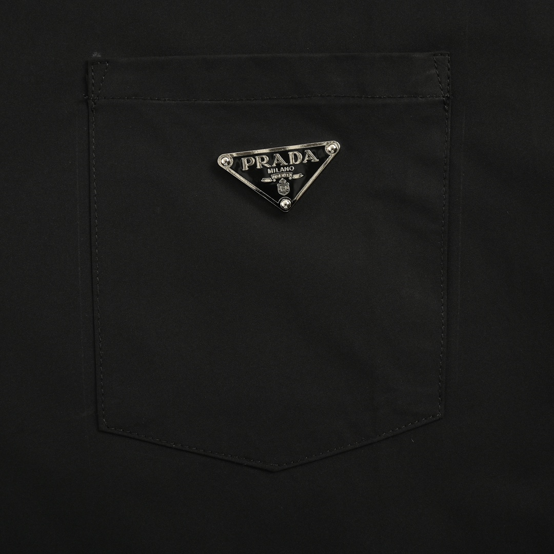 Prada 24Fw Classic Pocket Triangle Logo Shirt