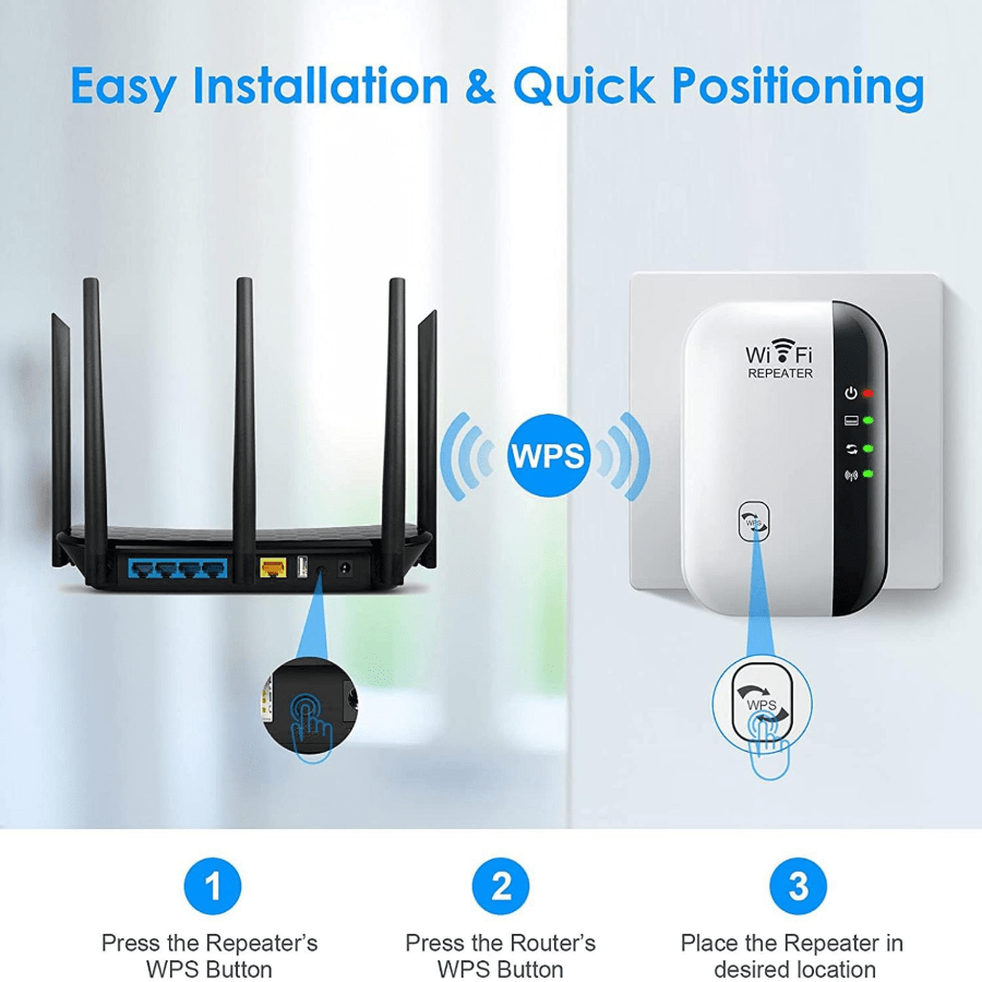 WiFi Extender Signal Booster Up To 2640sq.ft The Newest Generation, Wireless Internet Repeater, Long Range Amplifier With Ethernet Port, Access Point, 1-Tap Setup, Alexa Compatible N300 Gift For Birthday/Easter/Boy/Girlfriend