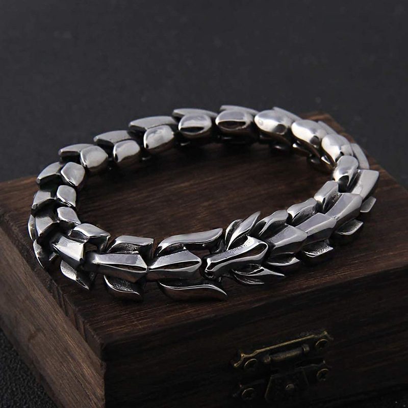 (🔥Last Day Promotion-SAVE 50% OFF)-JORMUNGANDR SCALE BRACELET -STAINLESS STEEL With Exquisite Packaging Box-BUY 2 GET 10% OFF & FREE SHIPPING