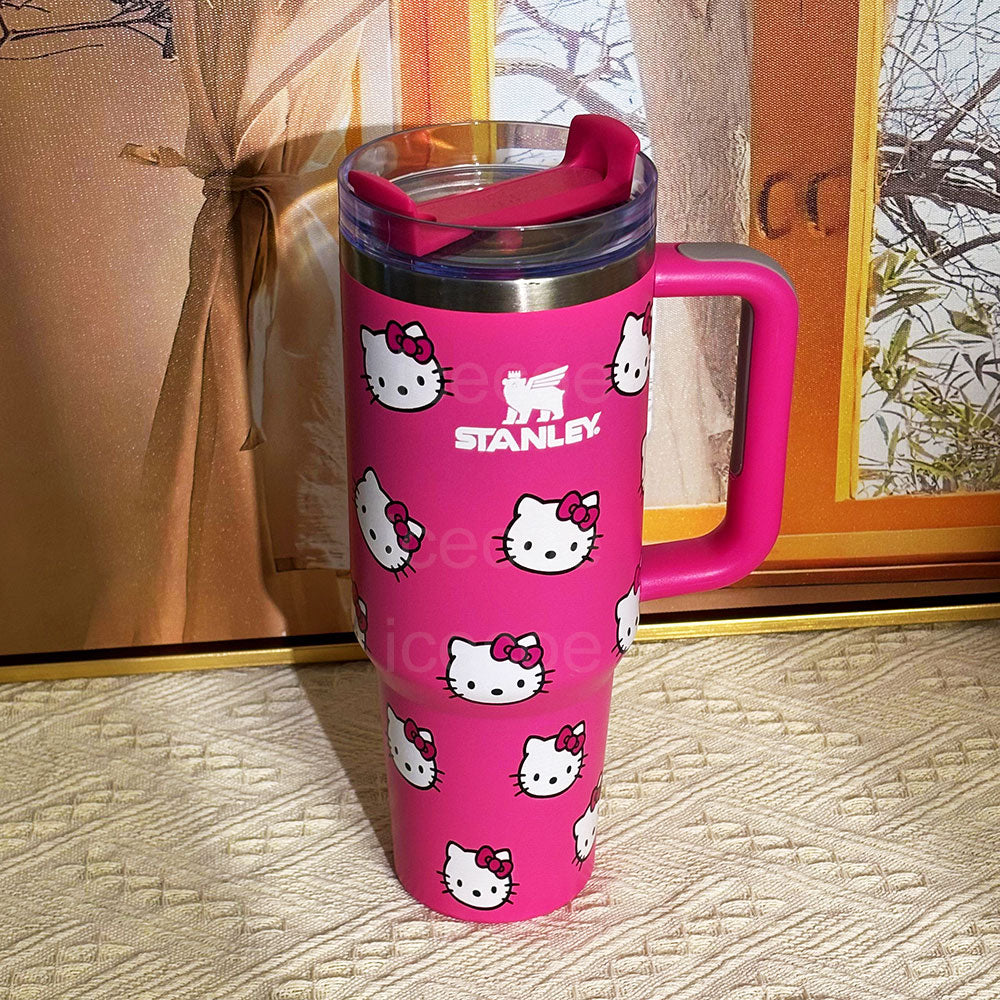 40oz Pink Kitty Stainless Steel Vacuum Insulated Tumbler 🚢Free Shipping🚢