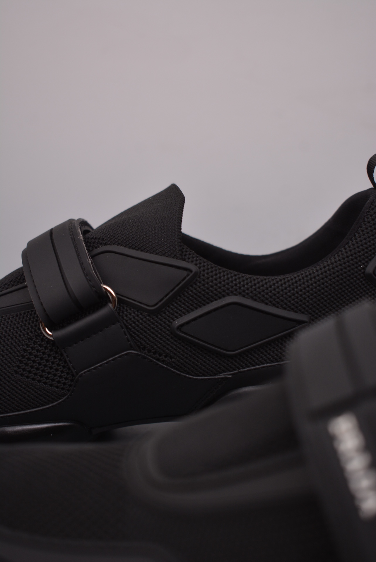 Prada Cloudbust Velcro Strap Low Sneakers Black Samurai 2OG064_1OUF_F0