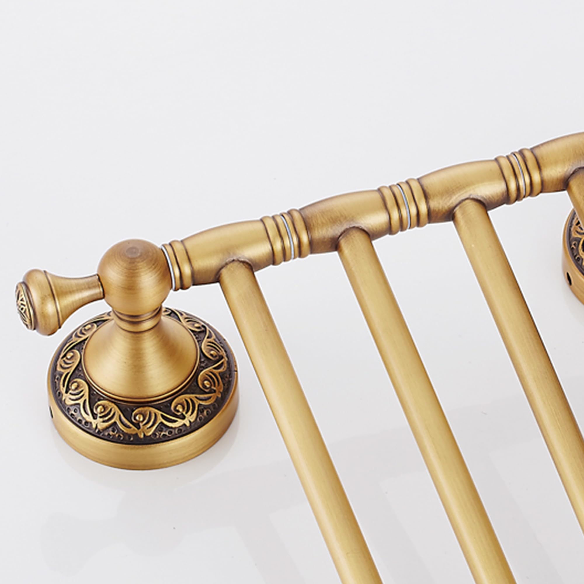 Folding Four-Arm Swivel Brass Towel Rack