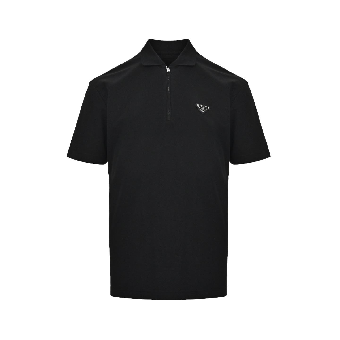 Prada 25ss triangle logo half-zip Polo short sleeve